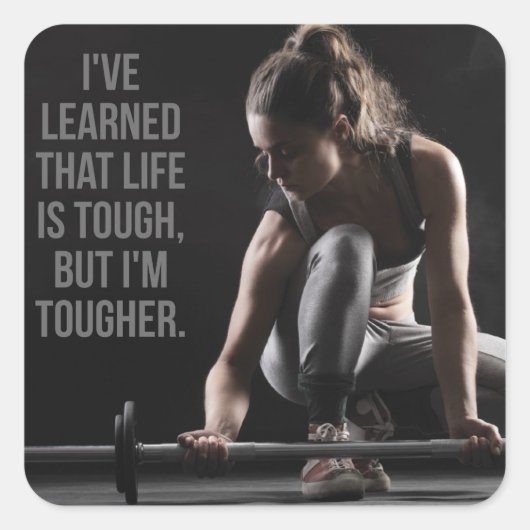 Sticker Carré Fitness Motivationnelle (Devant)