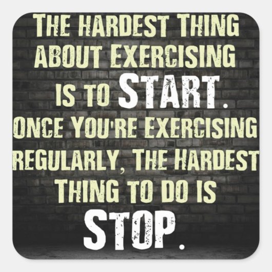 Sticker Carré Fitness Motivationnelle (Devant)