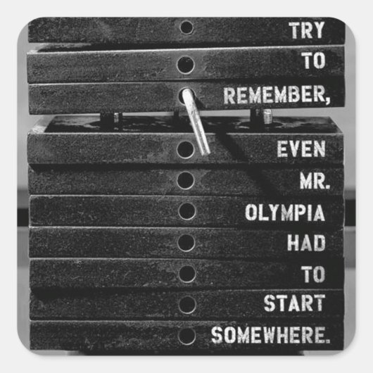 Sticker Carré Fitness Motivationnelle (Devant)