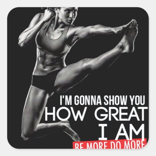 Sticker Carré Fitness Motivationnelle (Devant)
