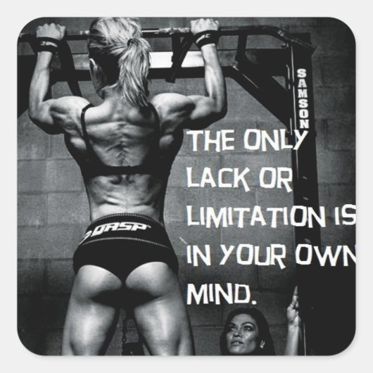 Sticker Carré Fitness Motivationnelle (Devant)