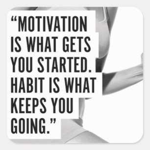 Sticker Carré Fitness Motivationnelle