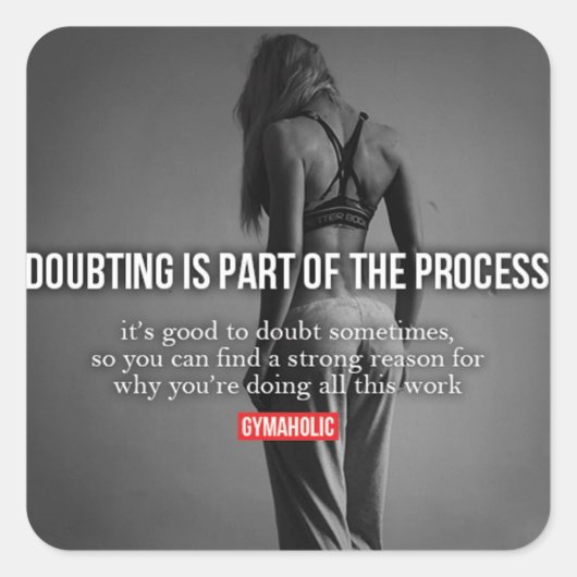 Sticker Carré Fitness Motivationnelle (Devant)