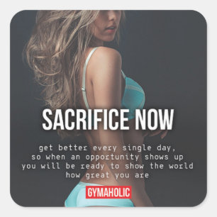 Sticker Carré Fitness Motivationnelle