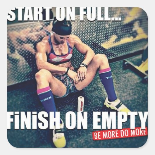 Sticker Carré Fitness Motivationnelle (Devant)