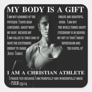 Sticker Carré Fitness Motivationnelle