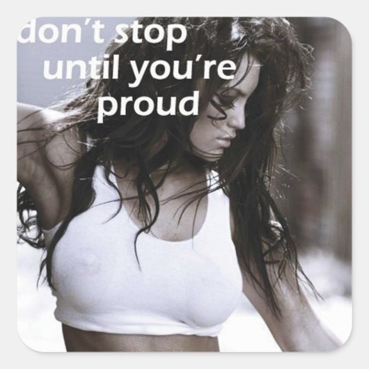 Sticker Carré Fitness Motivationnelle (Devant)