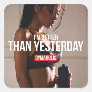 Sticker Carré Fitness Motivationnelle