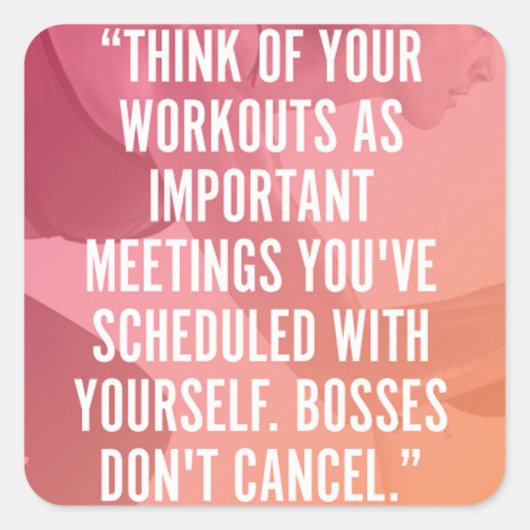 Sticker Carré Fitness Motivationnelle (Devant)