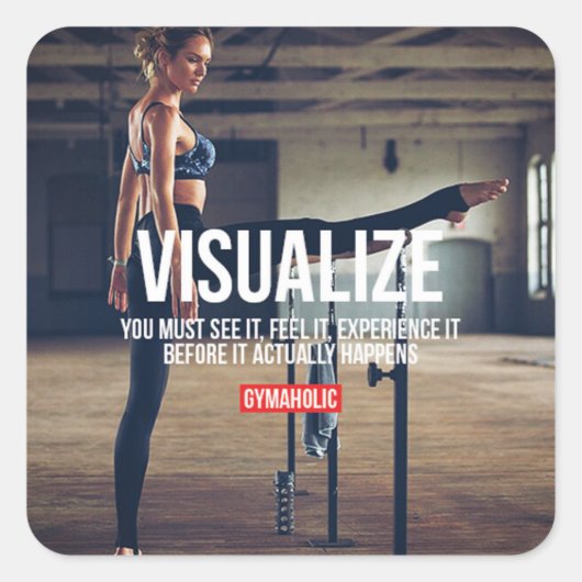 Sticker Carré Fitness Motivationnelle (Devant)