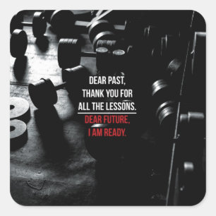 Sticker Carré Fitness Motivationnelle