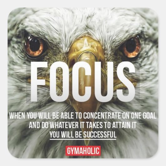 Sticker Carré Fitness Motivationnelle (Devant)