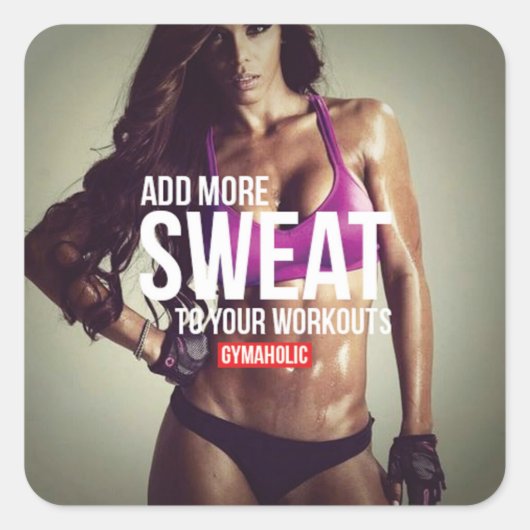 Sticker Carré Fitness Motivationnelle (Devant)