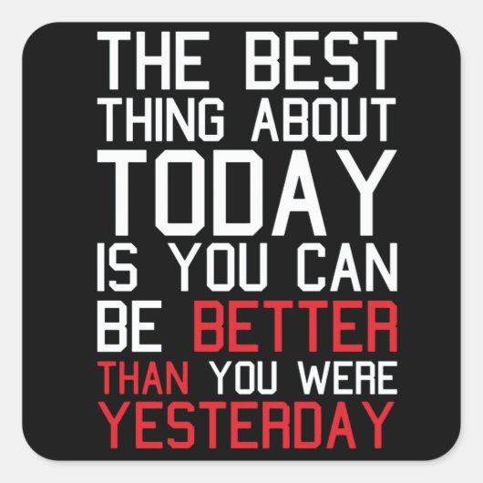 Sticker Carré Fitness Motivationnelle (Devant)