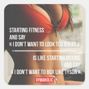 Sticker Carré Fitness Motivationnelle