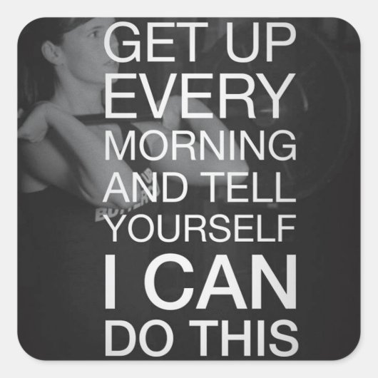 Sticker Carré Fitness Motivationnelle (Devant)