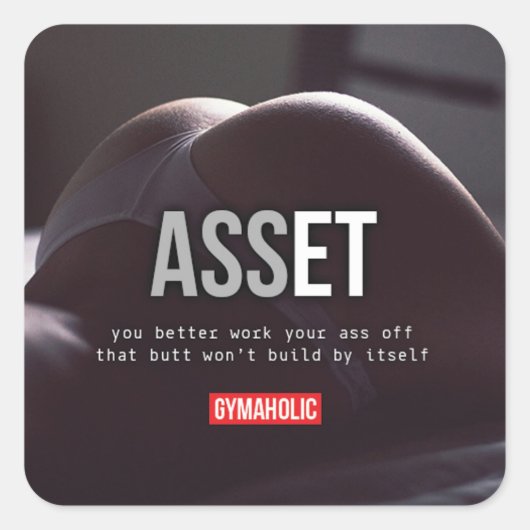 Sticker Carré Fitness Motivationnelle (Devant)