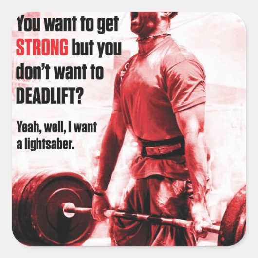 Sticker Carré Fitness Motivationnelle (Devant)