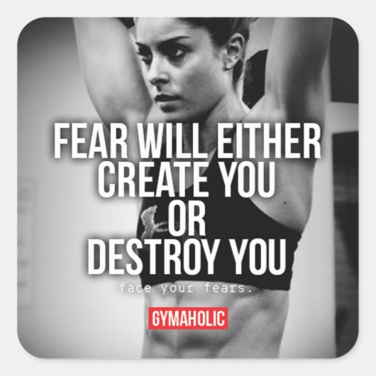 Sticker Carré Fitness Motivationnelle (Devant)