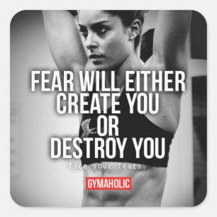 Sticker Carré Fitness Motivationnelle