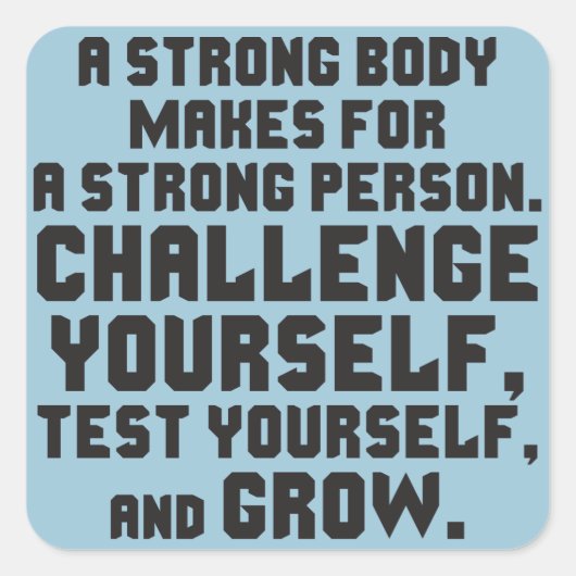 Sticker Carré Fitness Motivationnelle (Devant)