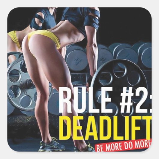 Sticker Carré Fitness Motivationnelle (Devant)