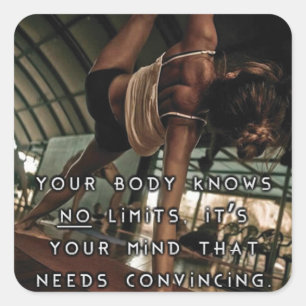 Sticker Carré Fitness Motivationnelle