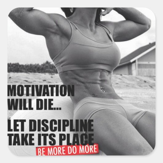 Sticker Carré Fitness Motivationnelle (Devant)