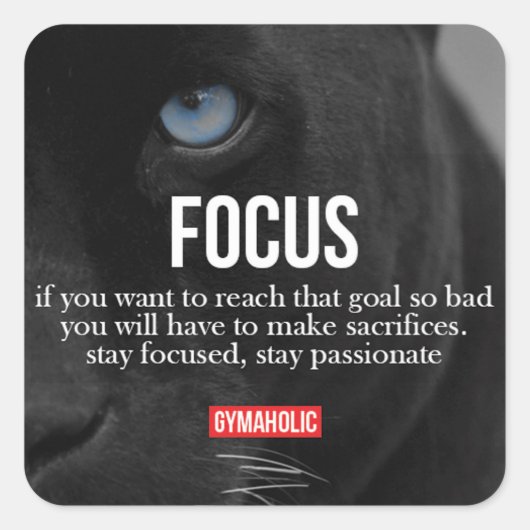 Sticker Carré Fitness Motivationnelle (Devant)