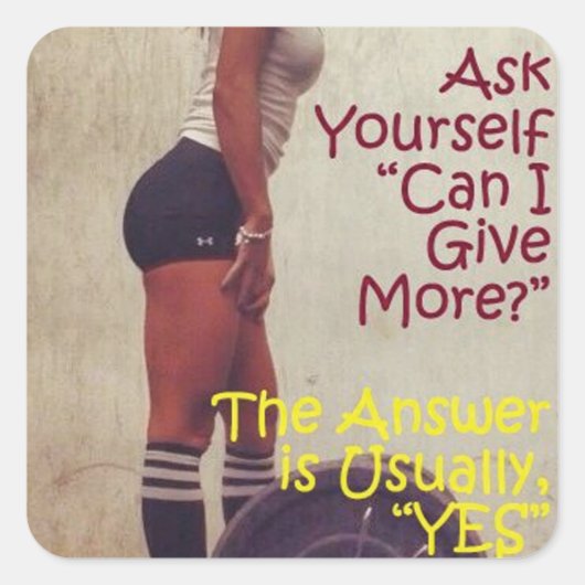 Sticker Carré Fitness Motivationnelle (Devant)