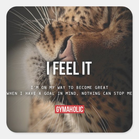 Sticker Carré Fitness Motivationnelle (Devant)