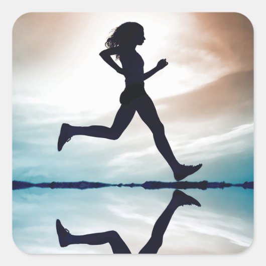 Sticker Carré Fitness Motivationnelle (Devant)