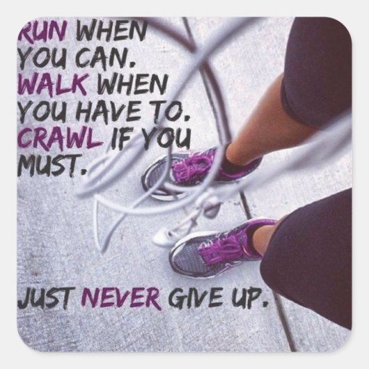 Sticker Carré Fitness Motivationnelle (Devant)