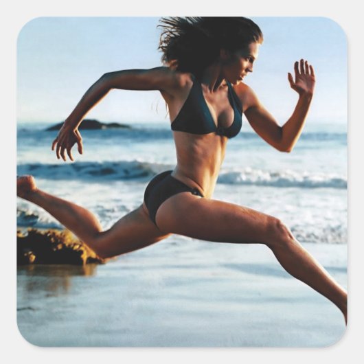 Sticker Carré Fitness Motivationnelle (Devant)