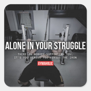 Sticker Carré Fitness Motivationnelle