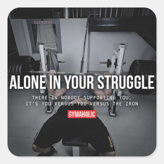 Sticker Carré Fitness Motivationnelle (Devant)