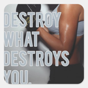 Sticker Carré Fitness Motivationnelle