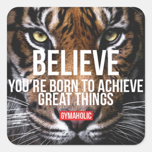 Sticker Carré Fitness Motivationnelle (Devant)