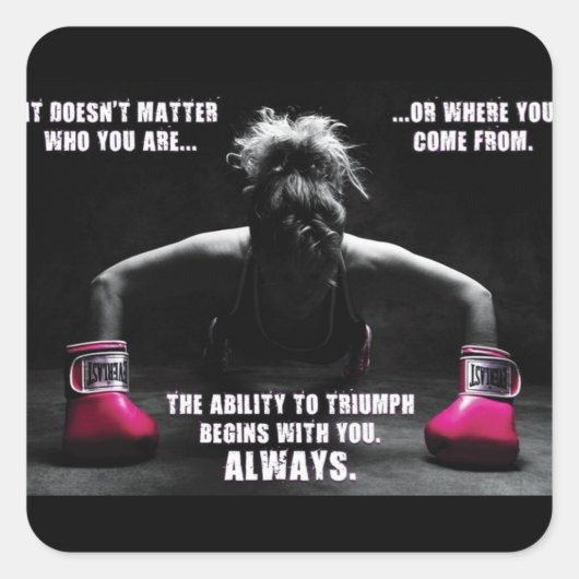 Sticker Carré Fitness Motivationnelle (Devant)