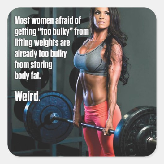 Sticker Carré Fitness Motivationnelle (Devant)