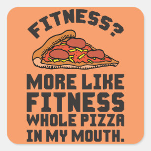 Sticker Carré Fitness Pizza