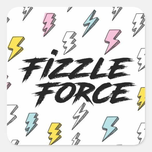 Sticker Carré Fizzle Force Lightning (Devant)