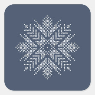 Sticker Carré Flacon de neige pour l'artisanat en bleu