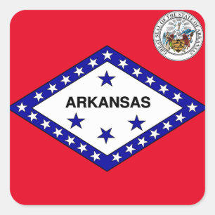 Sticker Carré Flag de l'Arkansas