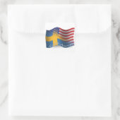 Sticker Carré Flag de Swedish-American (Sac)