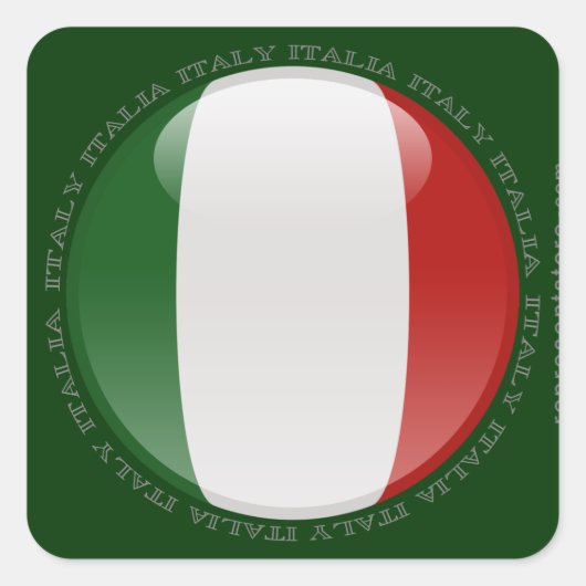 Sticker Carré Flag d'Italy (Devant)