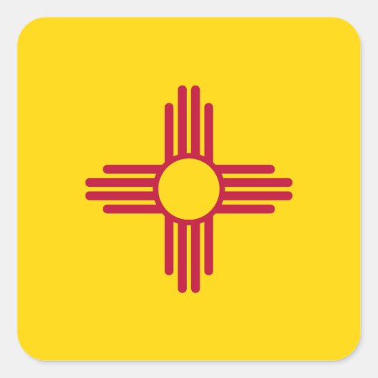 Sticker Carré Flag du Nouveau-Mexique (Devant)