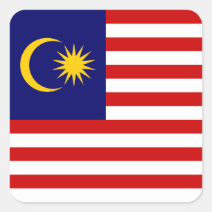 Sticker Carré Flag malaisien