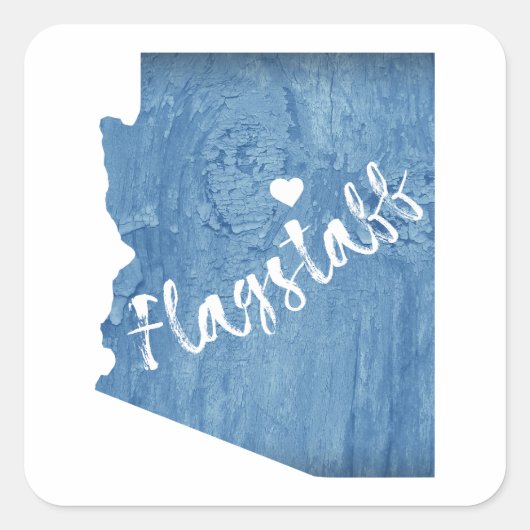 Sticker Carré Flagstaff Arizona Wood Grain (Devant)