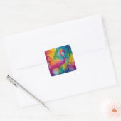 Sticker Carré Flamant Prisme (Enveloppe)